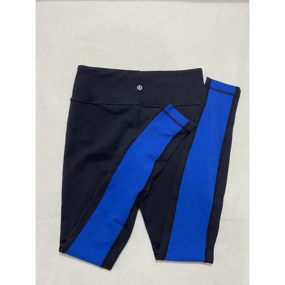 Lululemon Wunder Under Pant Colorblock Leggings Size 6 Blue Black NWT - Picture 8 of 14